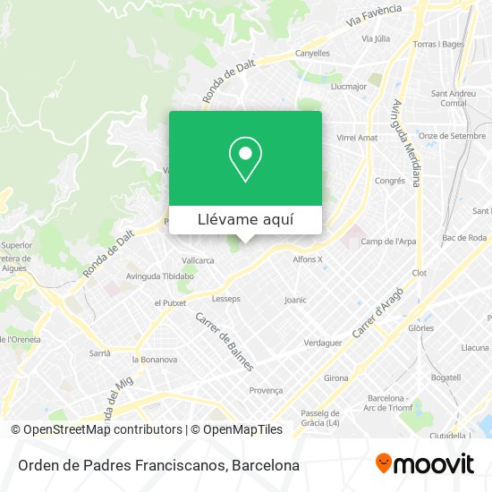Mapa Orden de Padres Franciscanos
