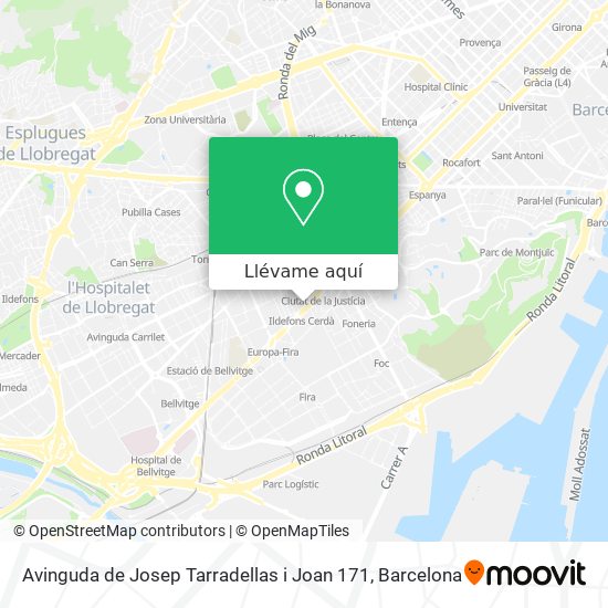 Mapa Avinguda de Josep Tarradellas i Joan 171