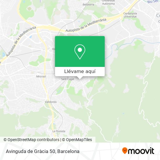 Mapa Avinguda de Gràcia 50