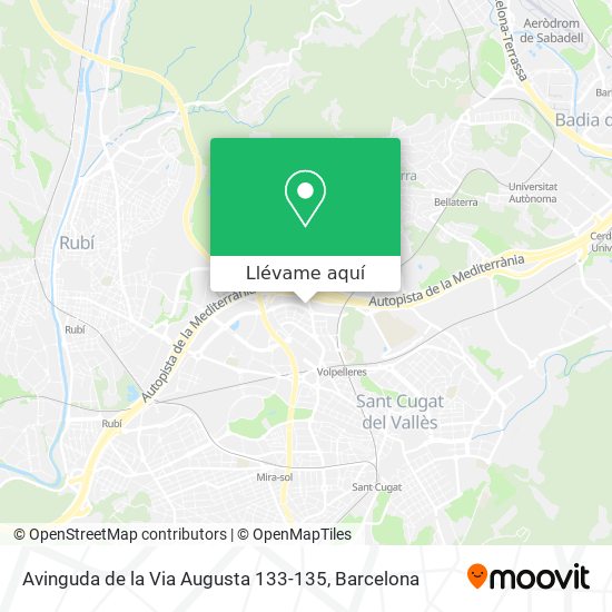 Mapa Avinguda de la Via Augusta 133-135