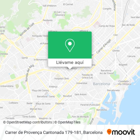 Mapa Carrer de Provença Cantonada 179-181