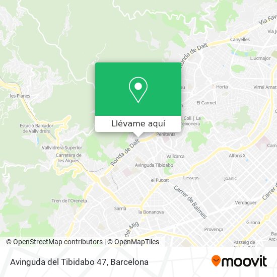 Mapa Avinguda del Tibidabo 47