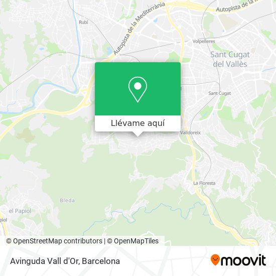 Mapa Avinguda Vall d'Or