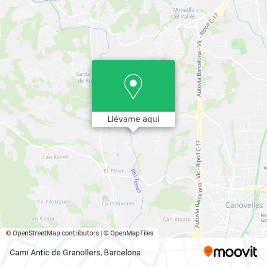 Mapa Camí Antic de Granollers
