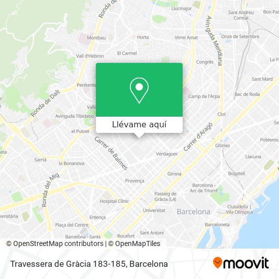 Mapa Travessera de Gràcia 183-185