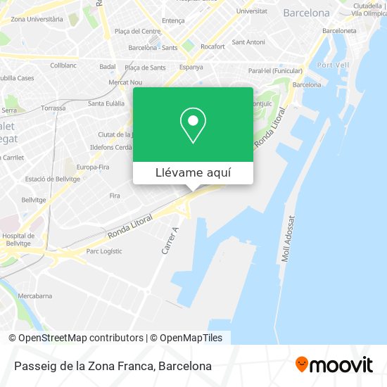 Mapa Passeig de la Zona Franca