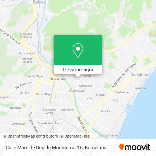 Mapa Calle Mare de Deu de Montserrat 16