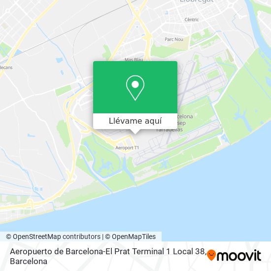 Mapa Aeropuerto de Barcelona-El Prat Terminal 1 Local 38