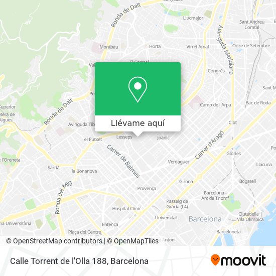 Mapa Calle Torrent de l'Olla 188