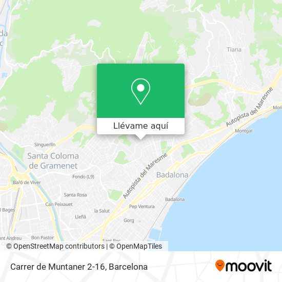 Mapa Carrer de Muntaner 2-16