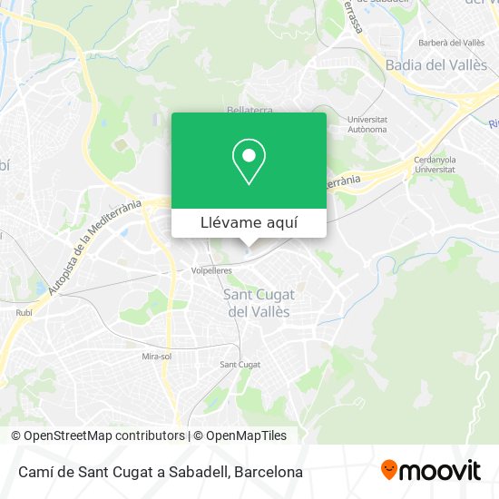 Mapa Camí de Sant Cugat a Sabadell