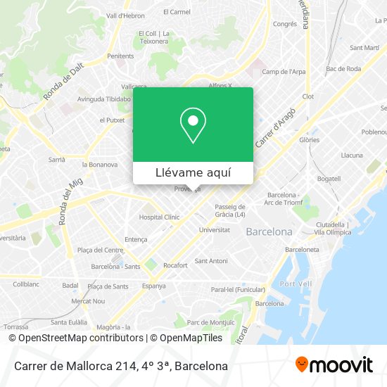 Mapa Carrer de Mallorca 214, 4º 3ª