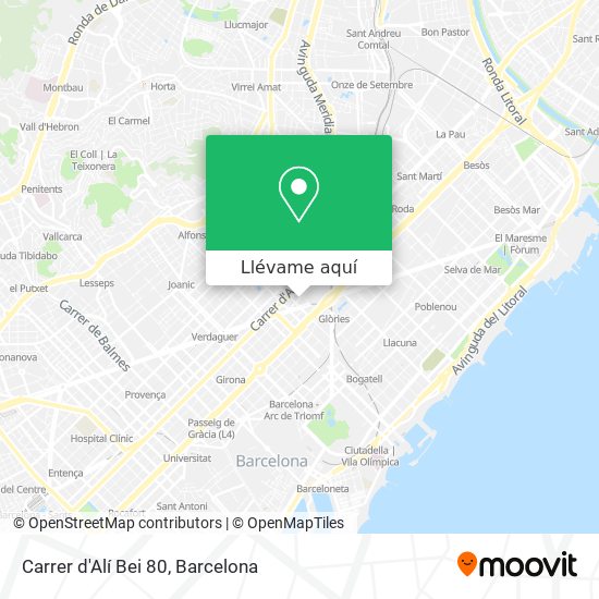 Mapa Carrer d'Alí Bei 80