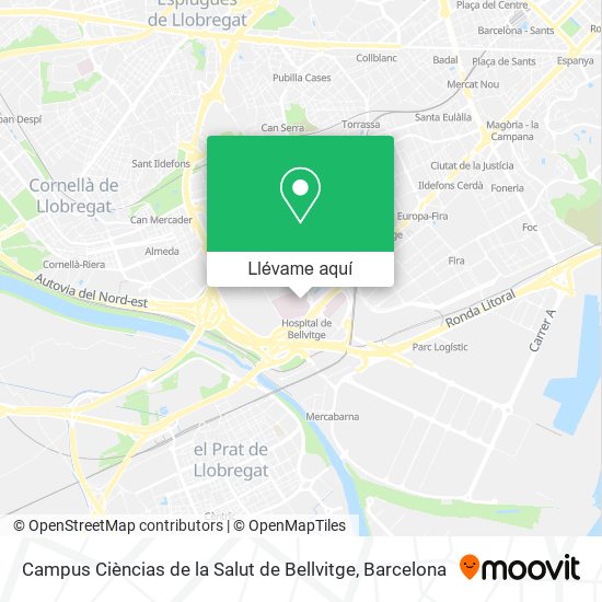 Mapa Campus Cièncias de la Salut de Bellvitge