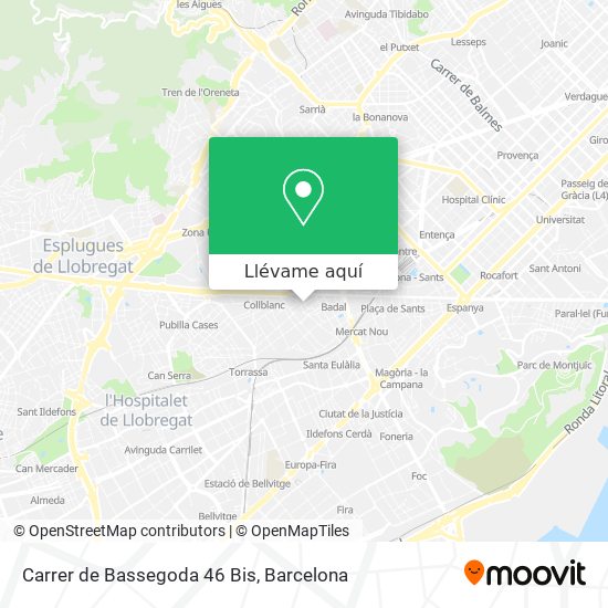 Mapa Carrer de Bassegoda 46 Bis