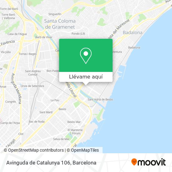 Mapa Avinguda de Catalunya 106