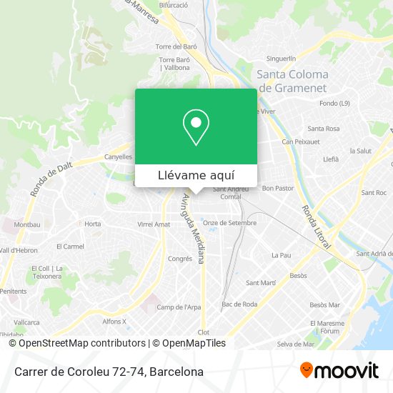 Mapa Carrer de Coroleu 72-74
