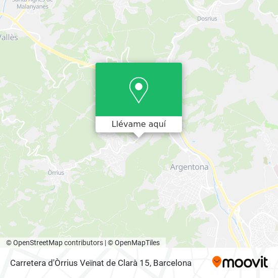 Mapa Carretera d'Òrrius Veïnat de Clarà 15