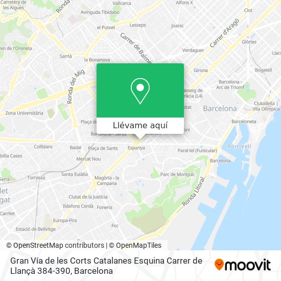 Mapa Gran Vía de les Corts Catalanes Esquina Carrer de Llançà 384-390