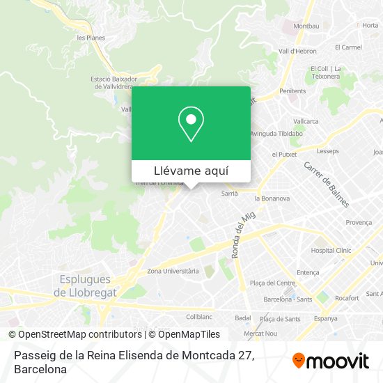 Mapa Passeig de la Reina Elisenda de Montcada 27