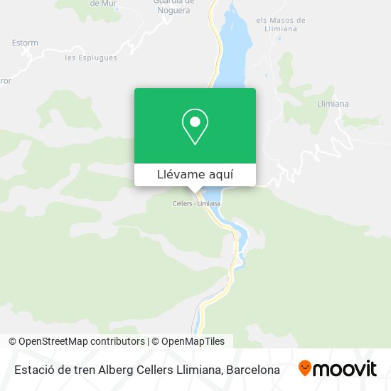 Mapa Estació de tren Alberg Cellers Llimiana