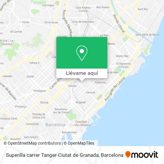 Mapa Superilla carrer Tanger-Ciutat de Granada