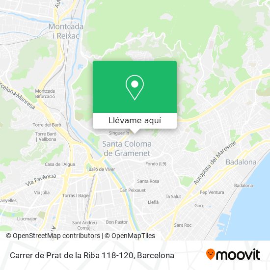 Mapa Carrer de Prat de la Riba 118-120