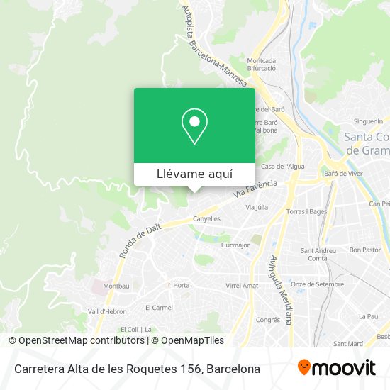Mapa Carretera Alta de les Roquetes 156