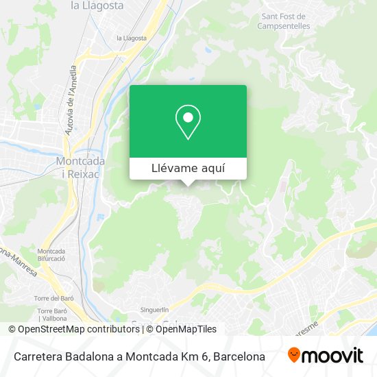 Mapa Carretera Badalona a Montcada Km 6