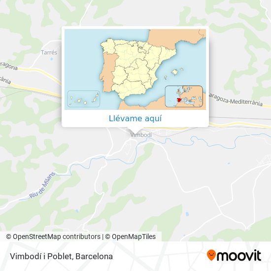 Mapa Vimbodí i Poblet