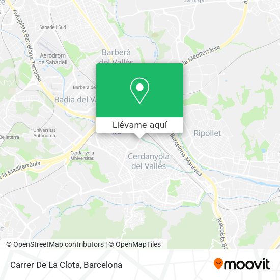 Mapa Carrer De La Clota