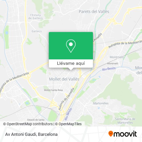 Mapa Av Antoni Gaudi