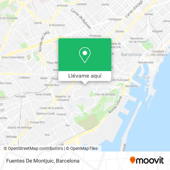 Mapa Fuentes De Montjuic