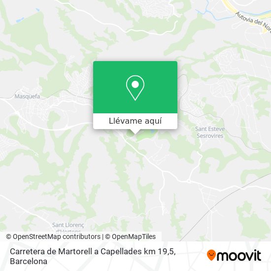 Mapa Carretera de Martorell a Capellades km 19,5