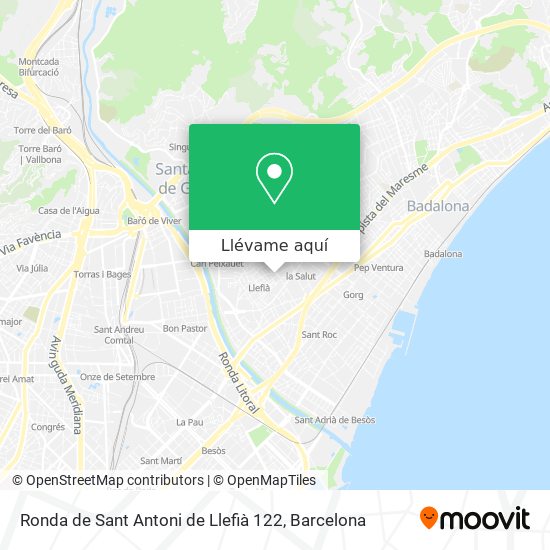 Mapa Ronda de Sant Antoni de Llefià 122