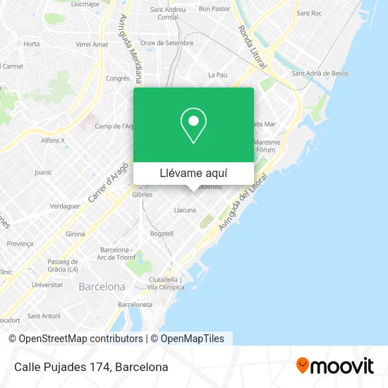 Mapa Calle Pujades 174