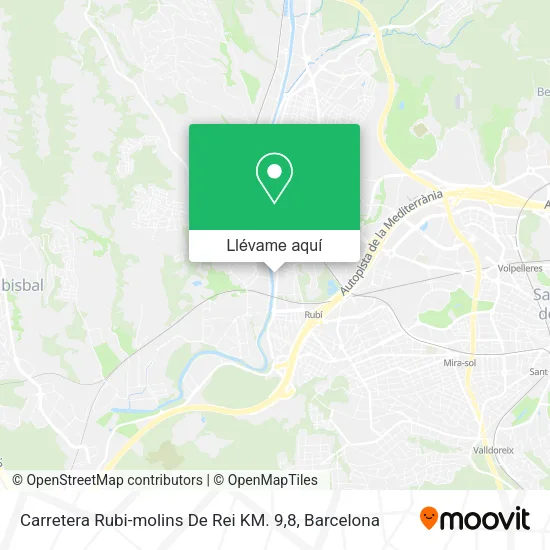 Mapa Carretera Rubi-molins De Rei KM. 9,8