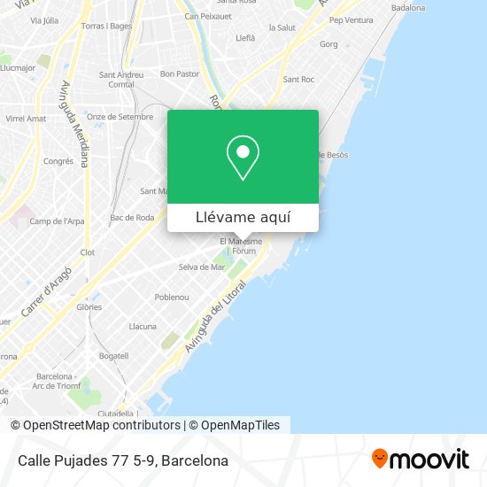 Mapa Calle Pujades 77 5-9