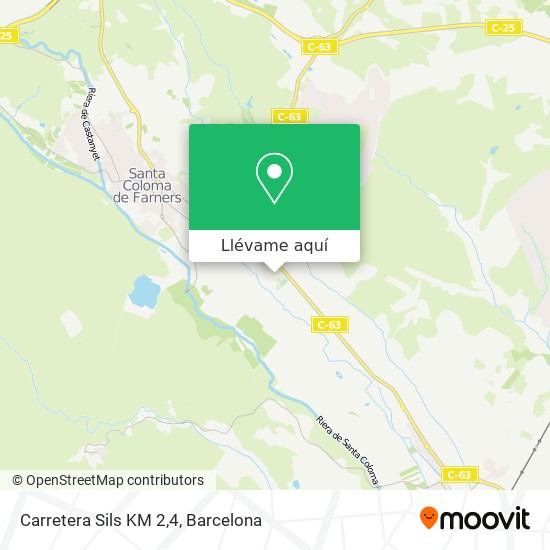 Mapa Carretera Sils KM 2,4