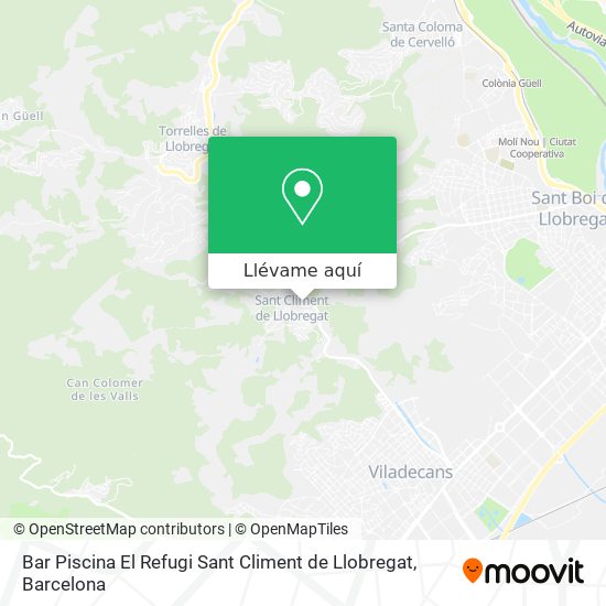 Mapa Bar Piscina El Refugi Sant Climent de Llobregat