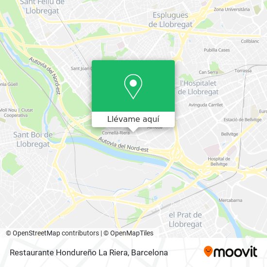 Mapa Restaurante Hondureño La Riera