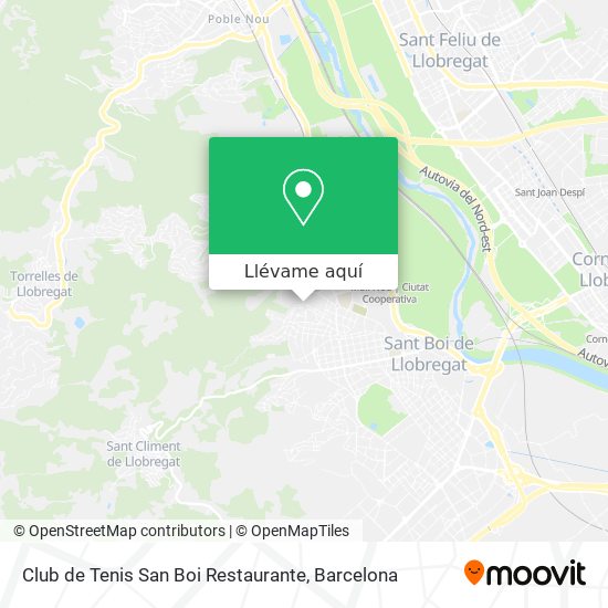 Mapa Club de Tenis San Boi Restaurante
