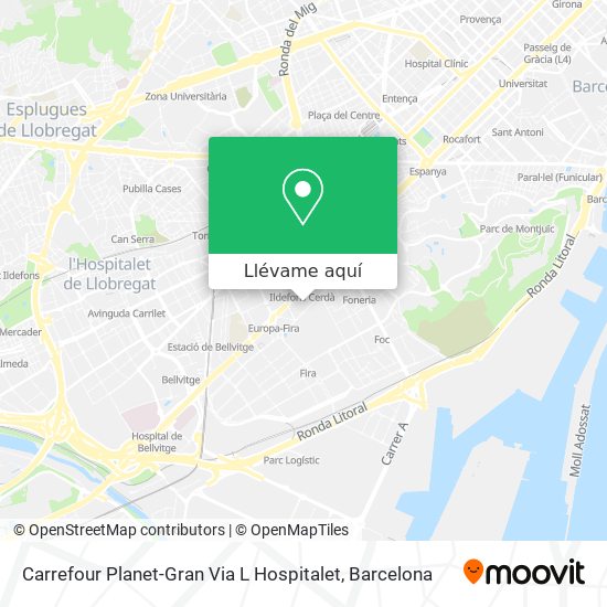 Mapa Carrefour Planet-Gran Via L Hospitalet