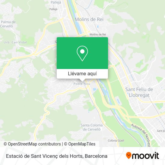 Mapa Estació de Sant Vicenç dels Horts