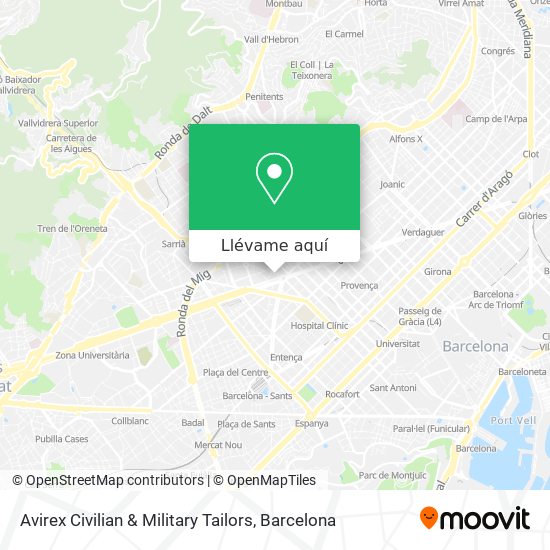 Mapa Avirex Civilian & Military Tailors