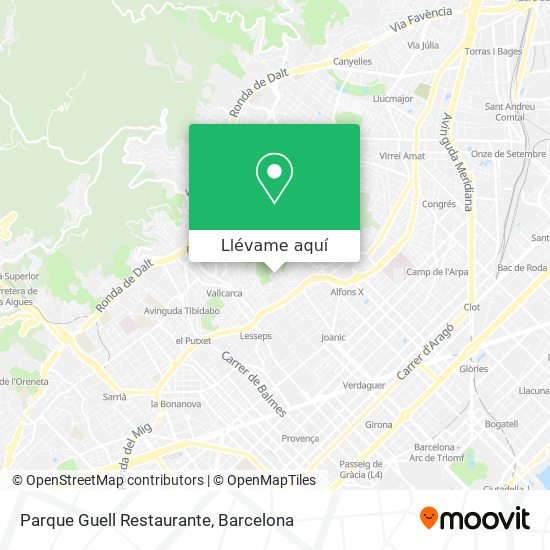 Mapa Parque Guell Restaurante