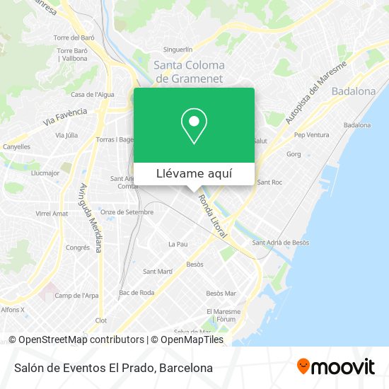 Mapa Salón de Eventos El Prado