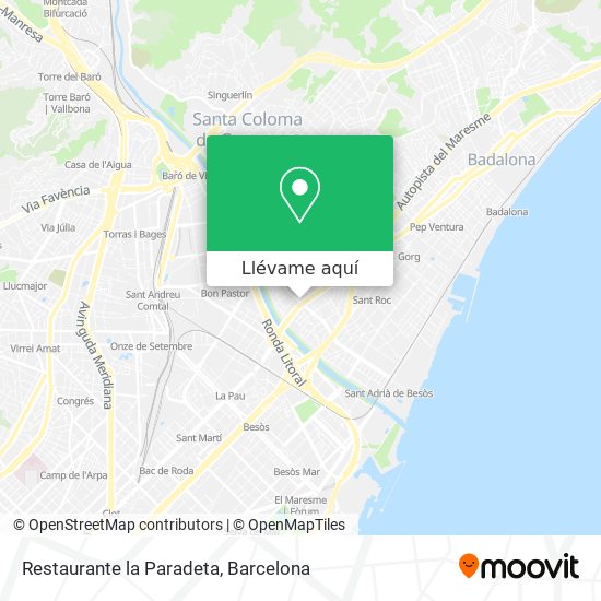 Mapa Restaurante la Paradeta