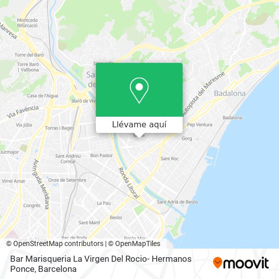 Mapa Bar Marisqueria La Virgen Del Rocio- Hermanos Ponce