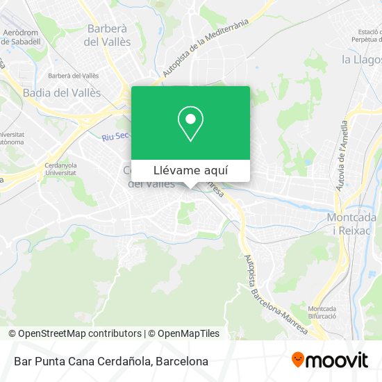 Mapa Bar Punta Cana Cerdañola